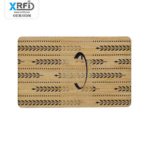 13.56mhz Wooden Bamboo Key Card Natural Credit Holder  Blocking Nfc Cards Tag Faraday Box Rfid Wood key card