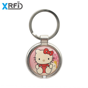 Anti Metal NFC Tag RFID Metal Keyfob Custom QR Code RFID Tags 213 MF 1K  Access Control Card Epoxy Keychain