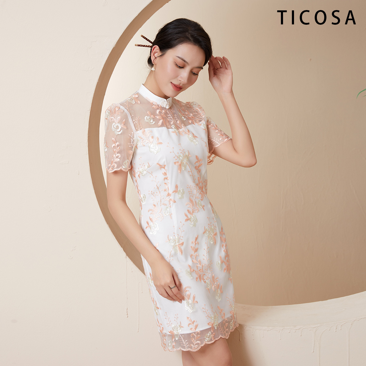 TICOSA Bandage Dress Night Girls Mom Party Dresses Luxury Women'S Casual Loose Sexy Short Lace Dress