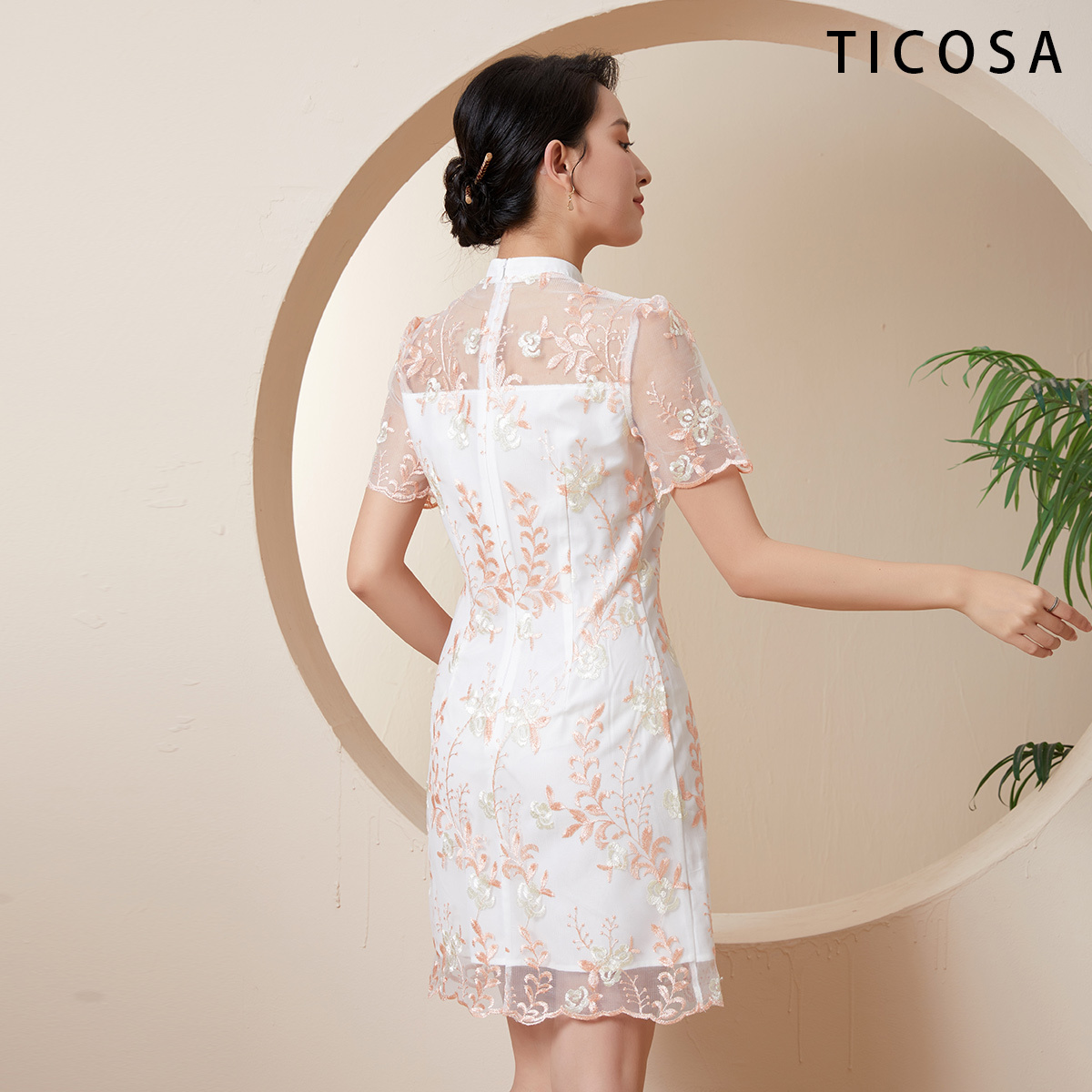 TICOSA Bandage Dress Night Girls Mom Party Dresses Luxury Women'S Casual Loose Sexy Short Lace Dress