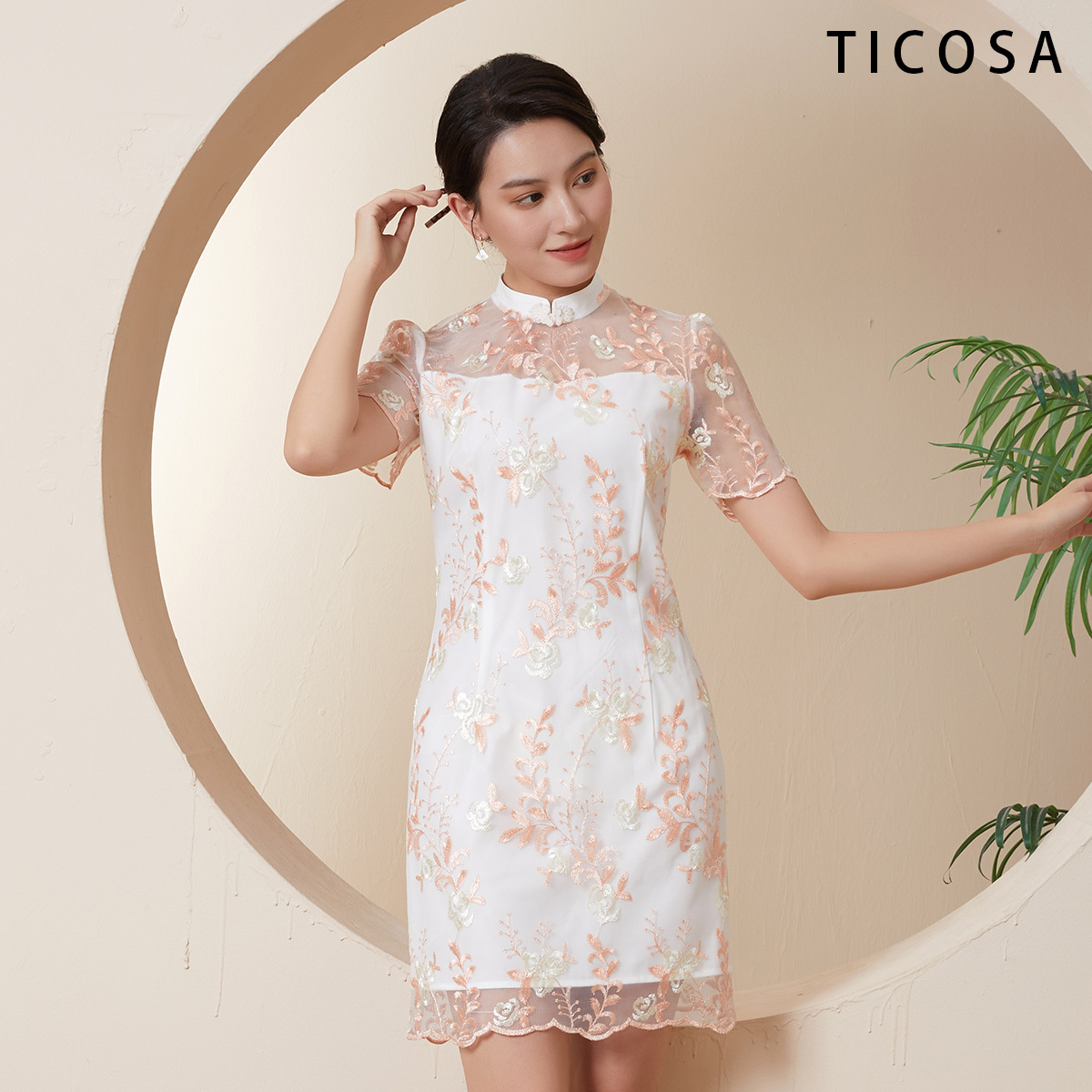 TICOSA Bandage Dress Night Girls Mom Party Dresses Luxury Women'S Casual Loose Sexy Short Lace Dress