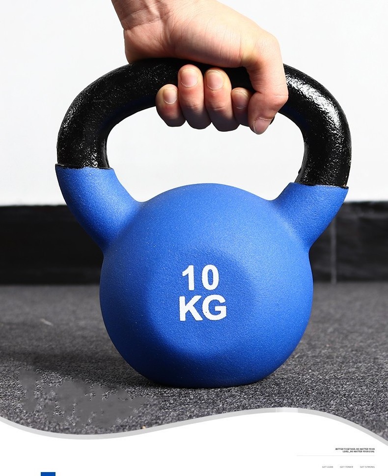 Wholesale kettle bell China cheap price 8kg 10kg cast iron vinyl kettlebell