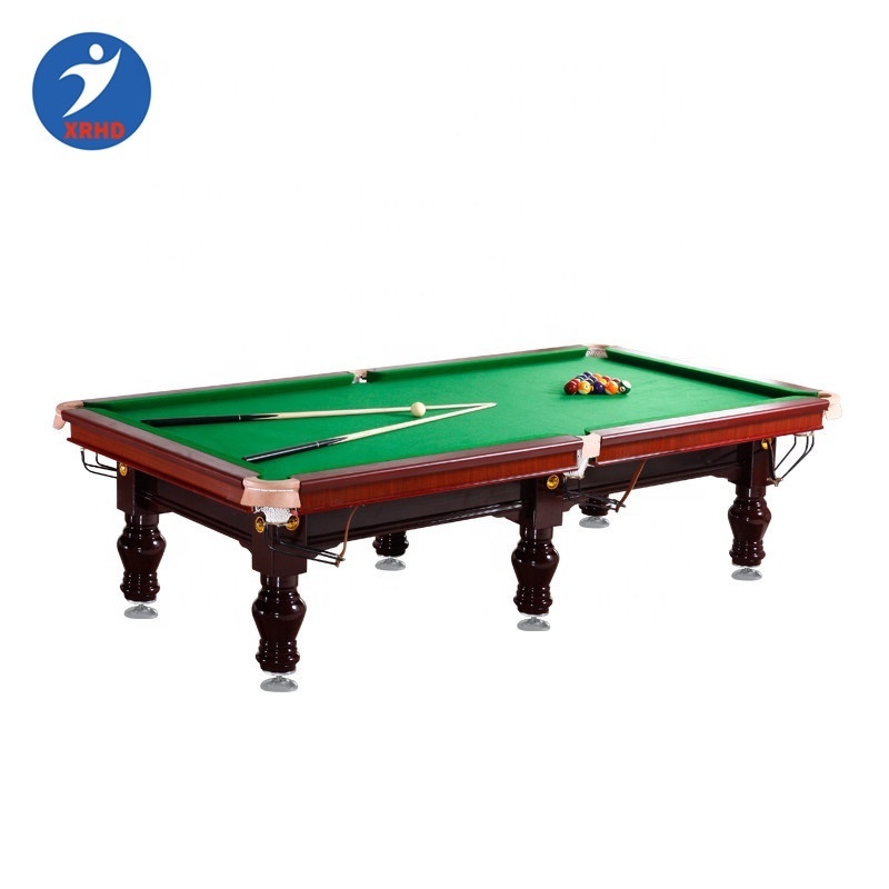 Multi function snooker billiard slate top solid wood frame 8 ball pool table size