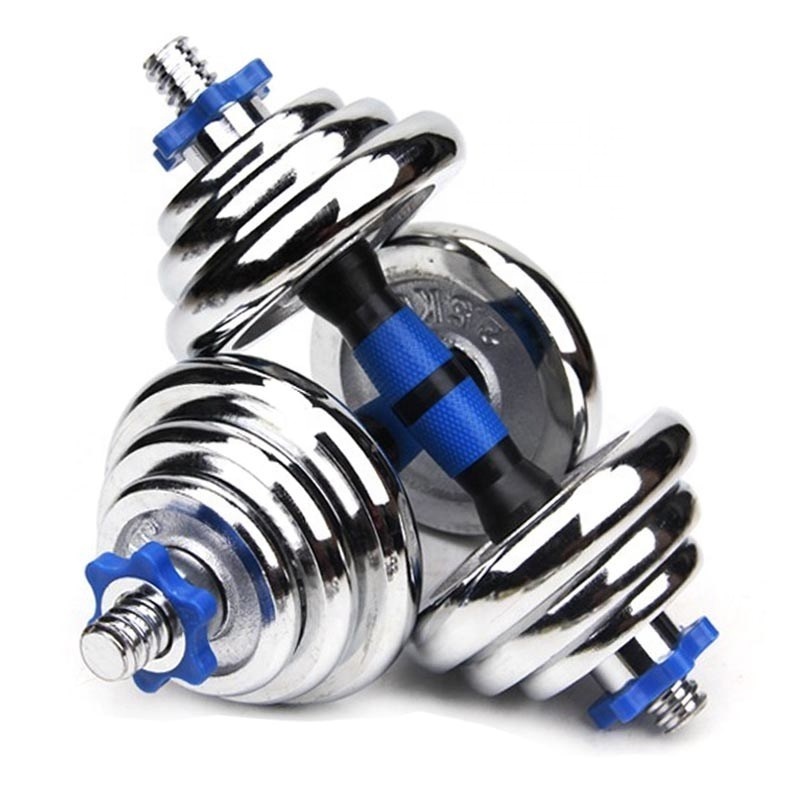 weightlifting fitness adjustable dumbbell 40 kg barbell chrome dumbbell set