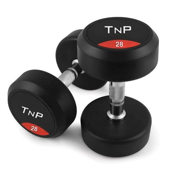 Customized gym fix weight lifting rubber urethane dumbbell set with rack