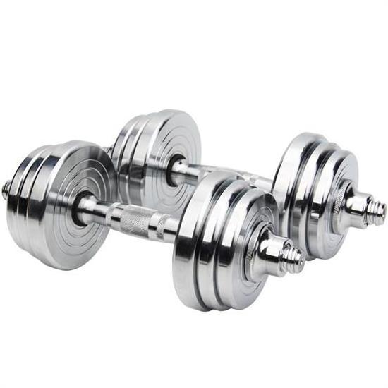 weightlifting fitness adjustable dumbbell 40 kg barbell chrome dumbbell set