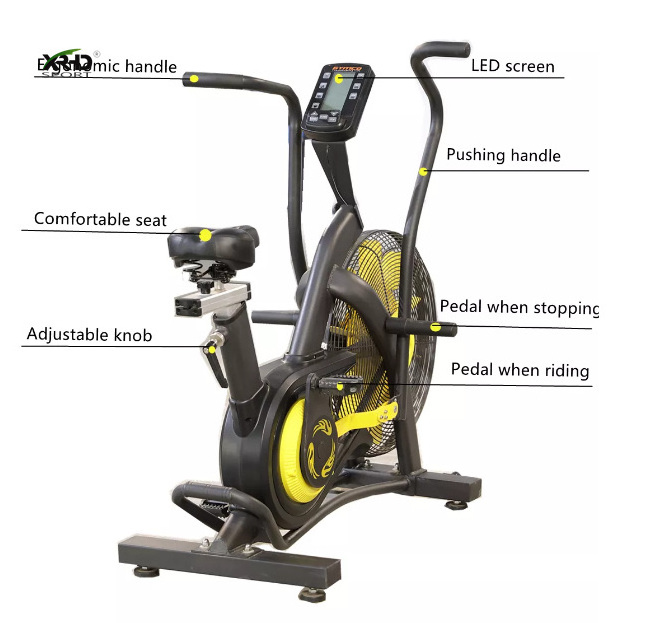 Gym fitness spin cycling air bicycle exercise dynamic commercial spinning bike