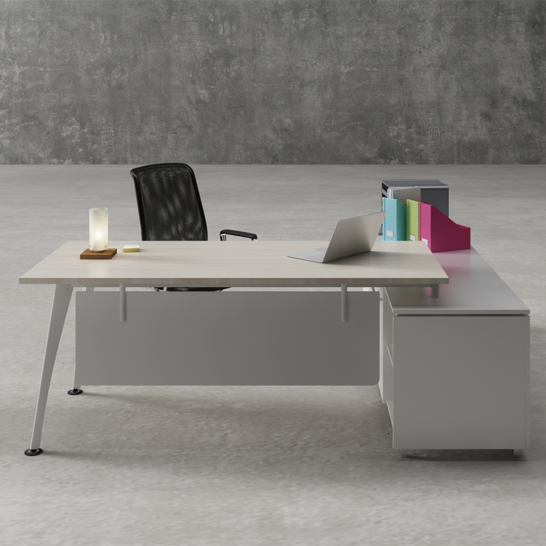 10 years of experience in the factory's modern style office manager's desk Director's desk Steel legs and steel baffles