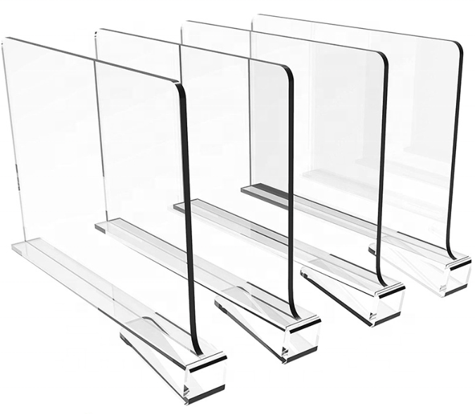 Bedroom Clear Adjustable Separators Acrylic Storage Divider Removable Closet Shelf