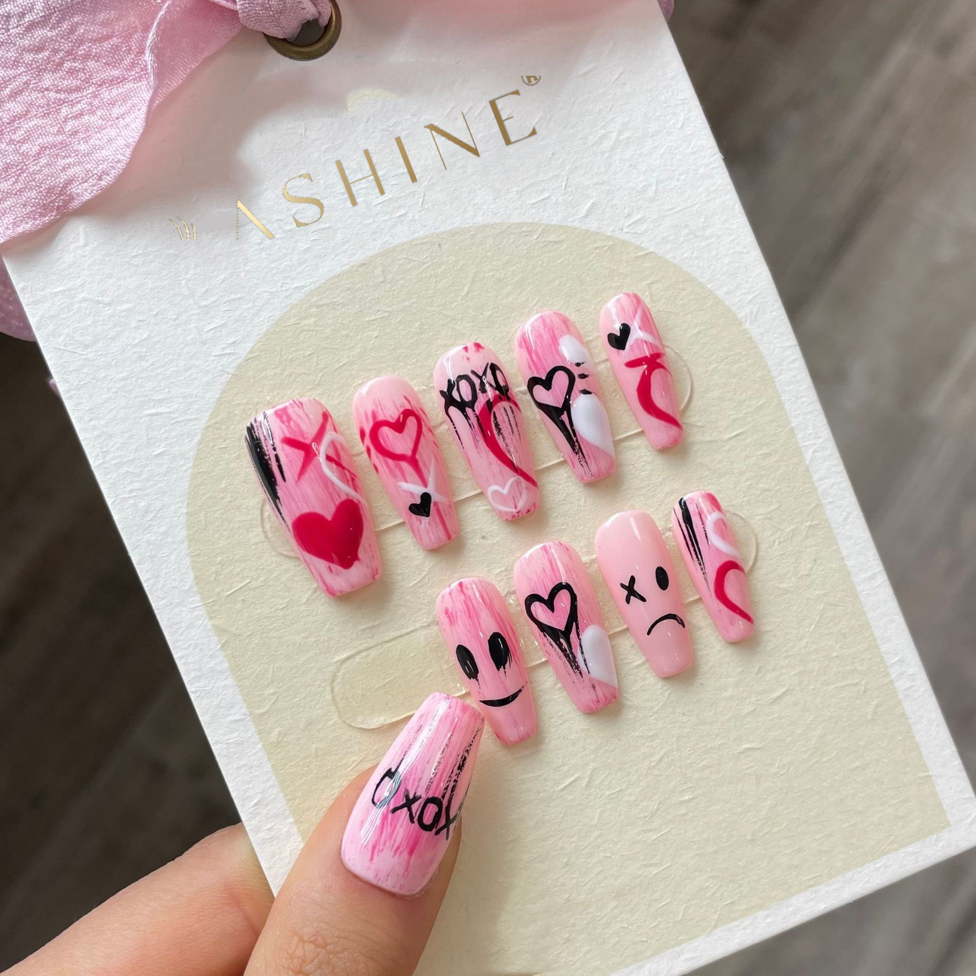 LASHINE Wholesale Artificial Finger nails Handmade The best price Gel Press On Nails Custom Design  packaging box custom