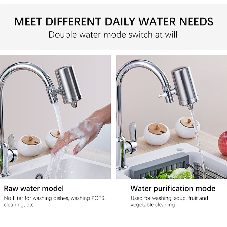 faucet filter tap water purifier 304 pdvf stainless steel water filter purifier 3 way water filter faucets