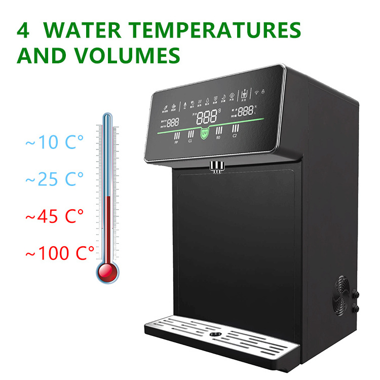 Desktop Hot Cold and Warm Water Ro Osmosis Drinking Hydrogen TDS Tankless Purifier Water Dispenser