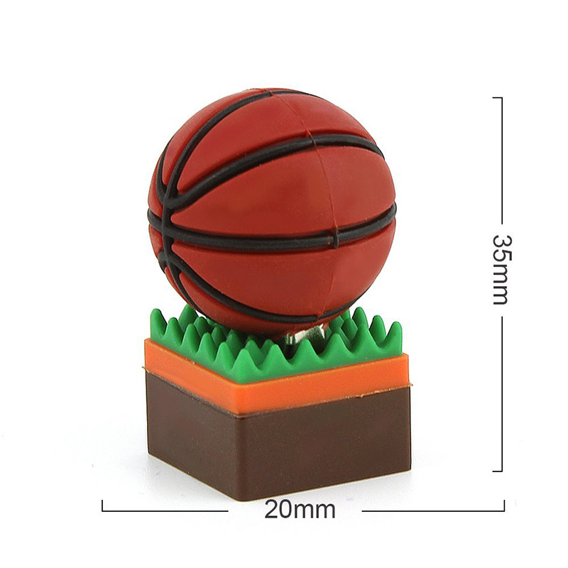 Promotion gift basketball shape PVC material usb flash drive 2G 64G custom logo memory stick