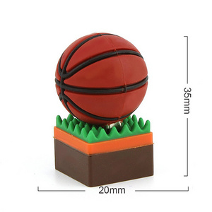 Promotion gift basketball shape PVC material usb flash drive 2G 64G custom logo memory stick