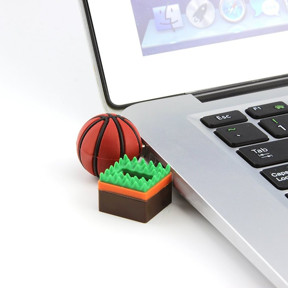 Pen Usb Flash Drive Stick Pendrive Rubber 2.0 4gb 8gb 16 Gb 32g 64gb PVC Basketball Custom Oem Customized