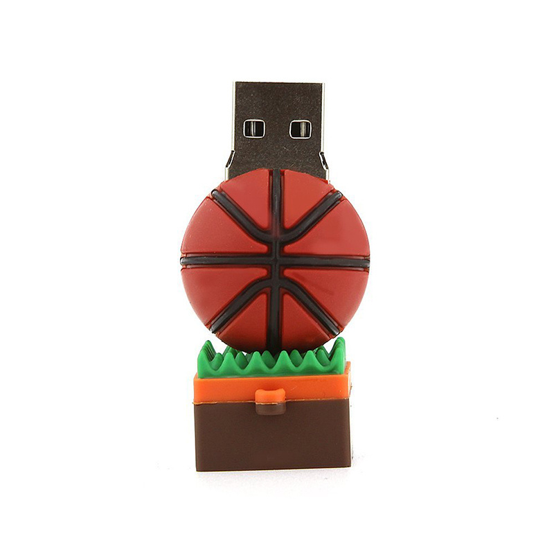 Promotion gift basketball shape PVC material usb flash drive 2G 64G custom logo memory stick