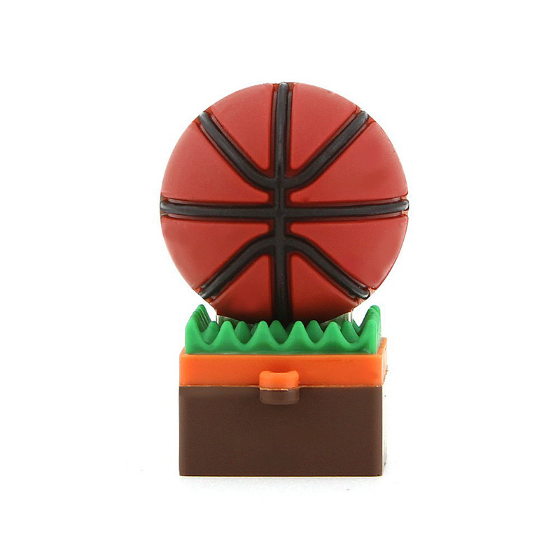 Promotion gift basketball shape PVC material usb flash drive 2G 64G custom logo memory stick