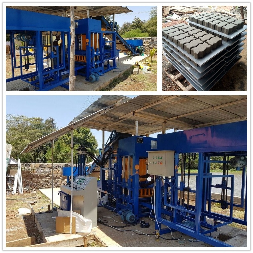 cement breeze block making machine in india QT4-15 concrete block paving machine