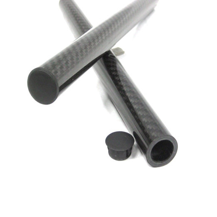 Carbon Fiber 22mm Handlebar Rods with end caps Motorcycle RACING carbon fiber Handlebar