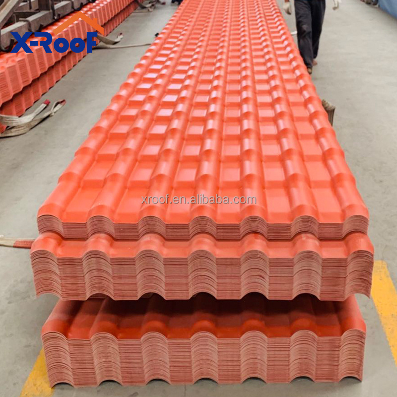 Anti corrosion laminas de plastico para techos asa upvc roofing sheet spanish asa synthetic resin roof tile for house hotel vill