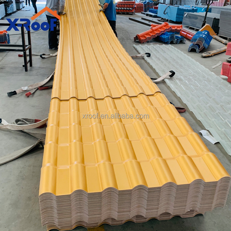 China manufacturer apvc synthetic resin plastic roof tile roman pillars decoration uv-resistant pvc roofing tile