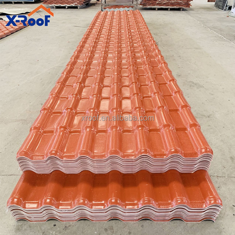 China manufacturer apvc synthetic resin plastic roof tile roman pillars decoration uv-resistant pvc roofing tile