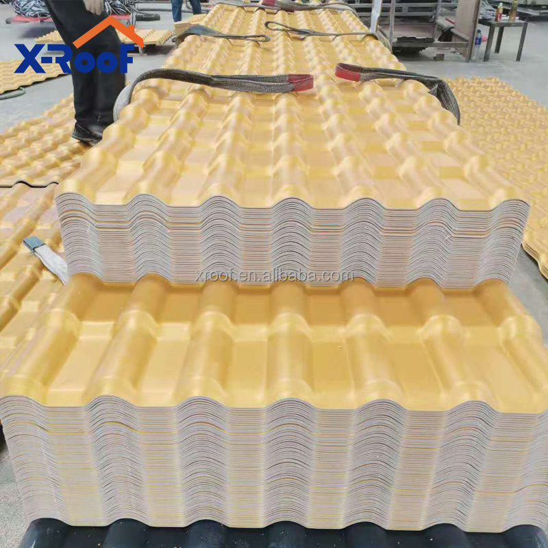 China manufacturer apvc synthetic resin plastic roof tile roman pillars decoration uv-resistant pvc roofing tile