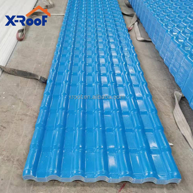 China manufacturer apvc synthetic resin plastic roof tile roman pillars decoration uv-resistant pvc roofing tile