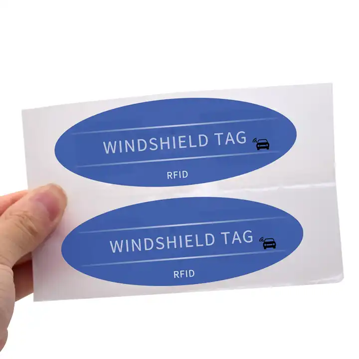 Long Range Tamper Proof Rfid Car Tag Anti Tear Rfid Windshield Tag 860~960mhz Uhf Rfid Vehicle Tag Sticker