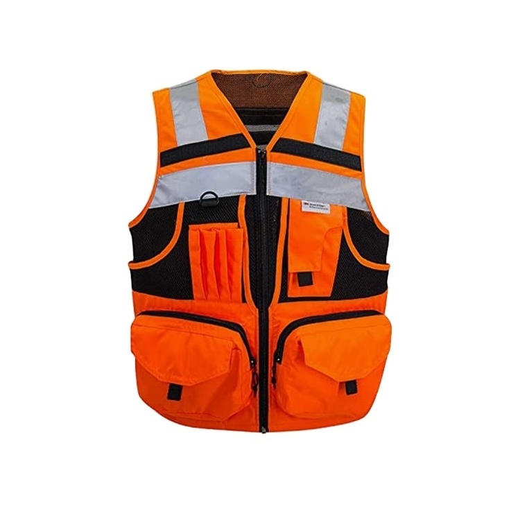 3M Scotchlite Reflective Stripes Chaleco Reflectante Knitted And Oxford Mesh Breathable Hi-vis Safety Vest With Pockets