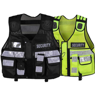 Wholesale Custom Wholesale Security Vest Reflective Vest Men Security Black Safety Vest