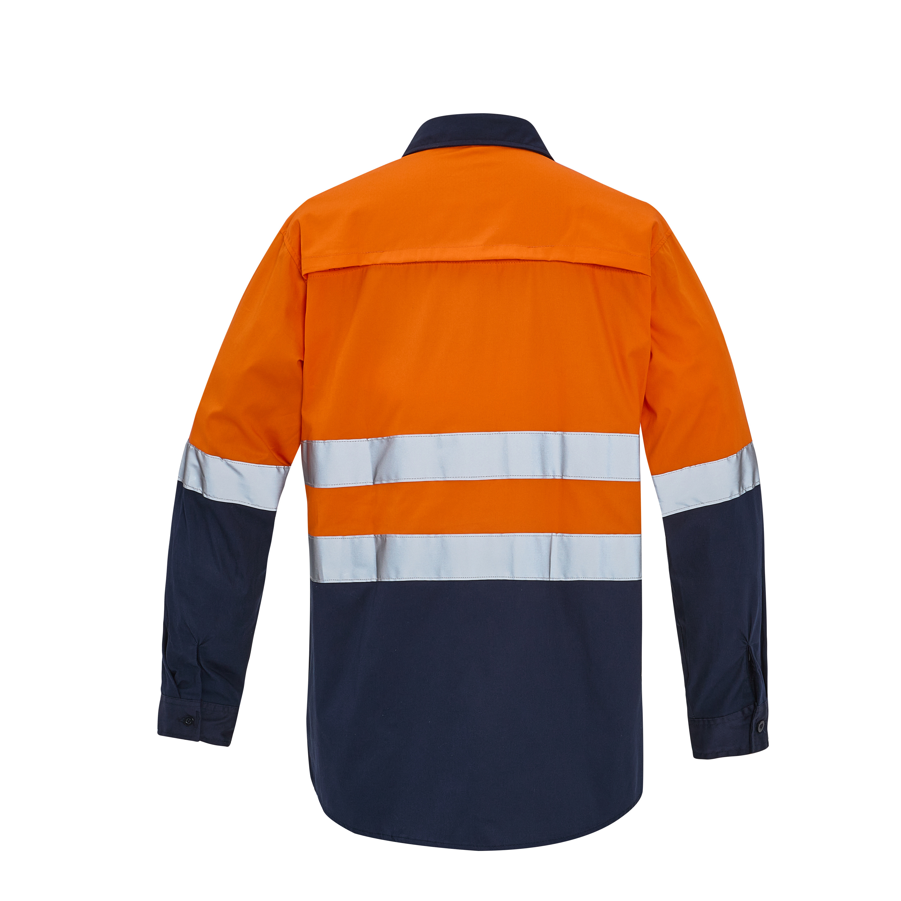 100% Cotton Reflective Safety Lightweight High Viz Tape Orange Work Clothes For Women's Shirts With Two Front Pockets