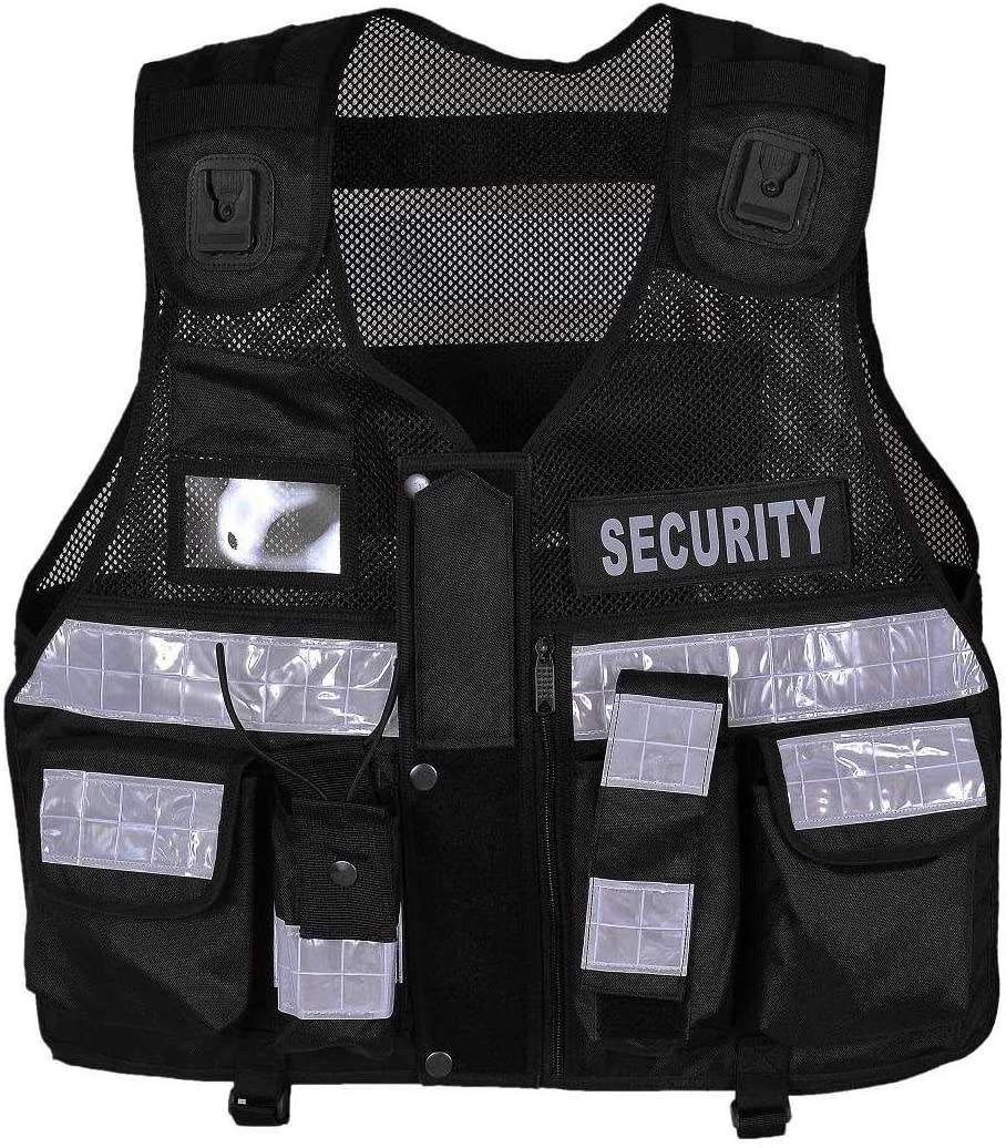 Wholesale Custom Wholesale Security Vest Reflective Vest Men Security Black Safety Vest