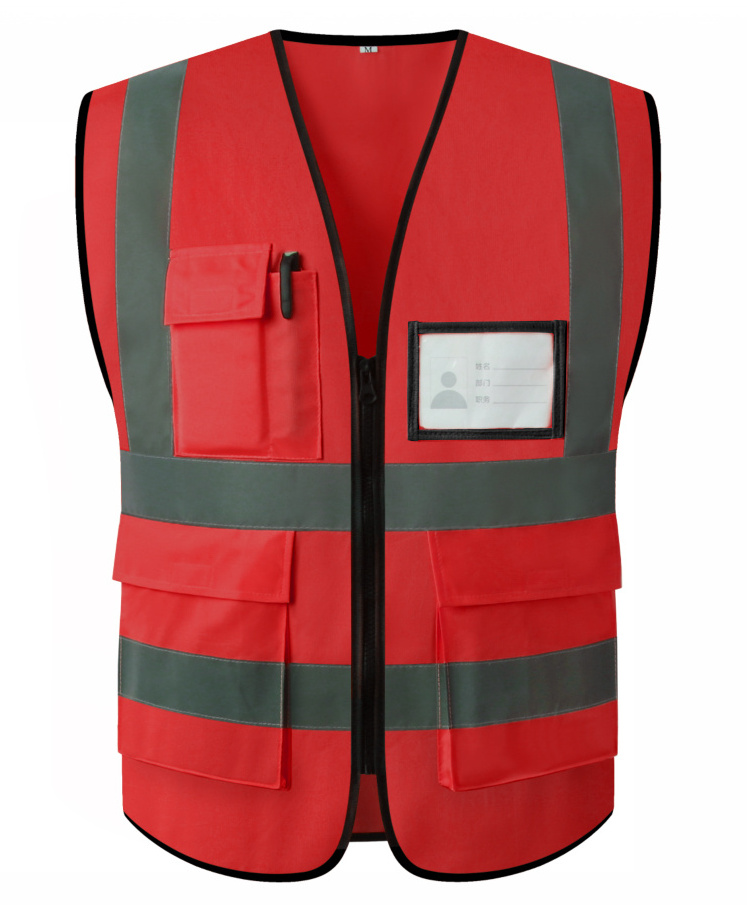 EN ISO 20471 Class 2 High Vis Safety Vest Red Blu Yellow Orange Security Safety Reflective Vest