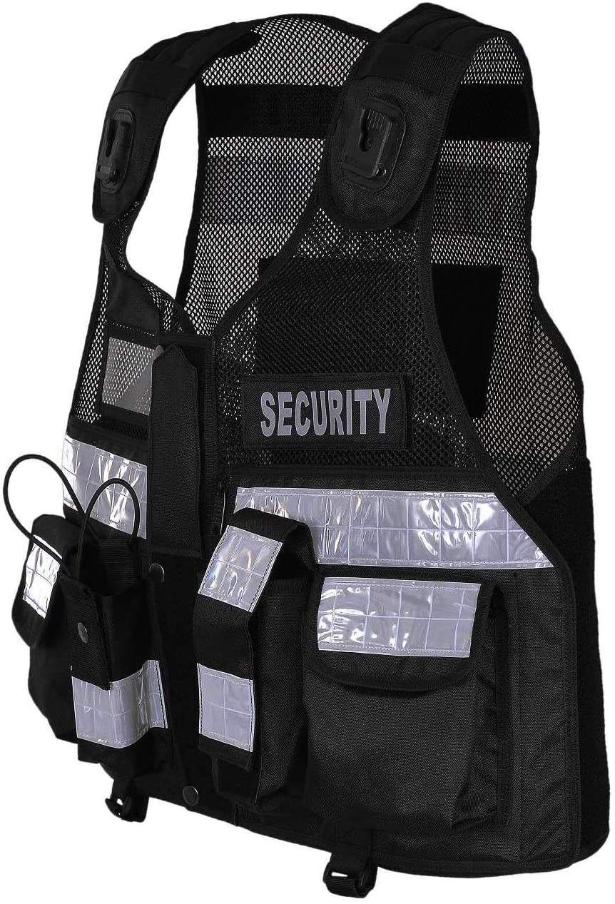 Wholesale Custom Wholesale Security Vest Reflective Vest Men Security Black Safety Vest