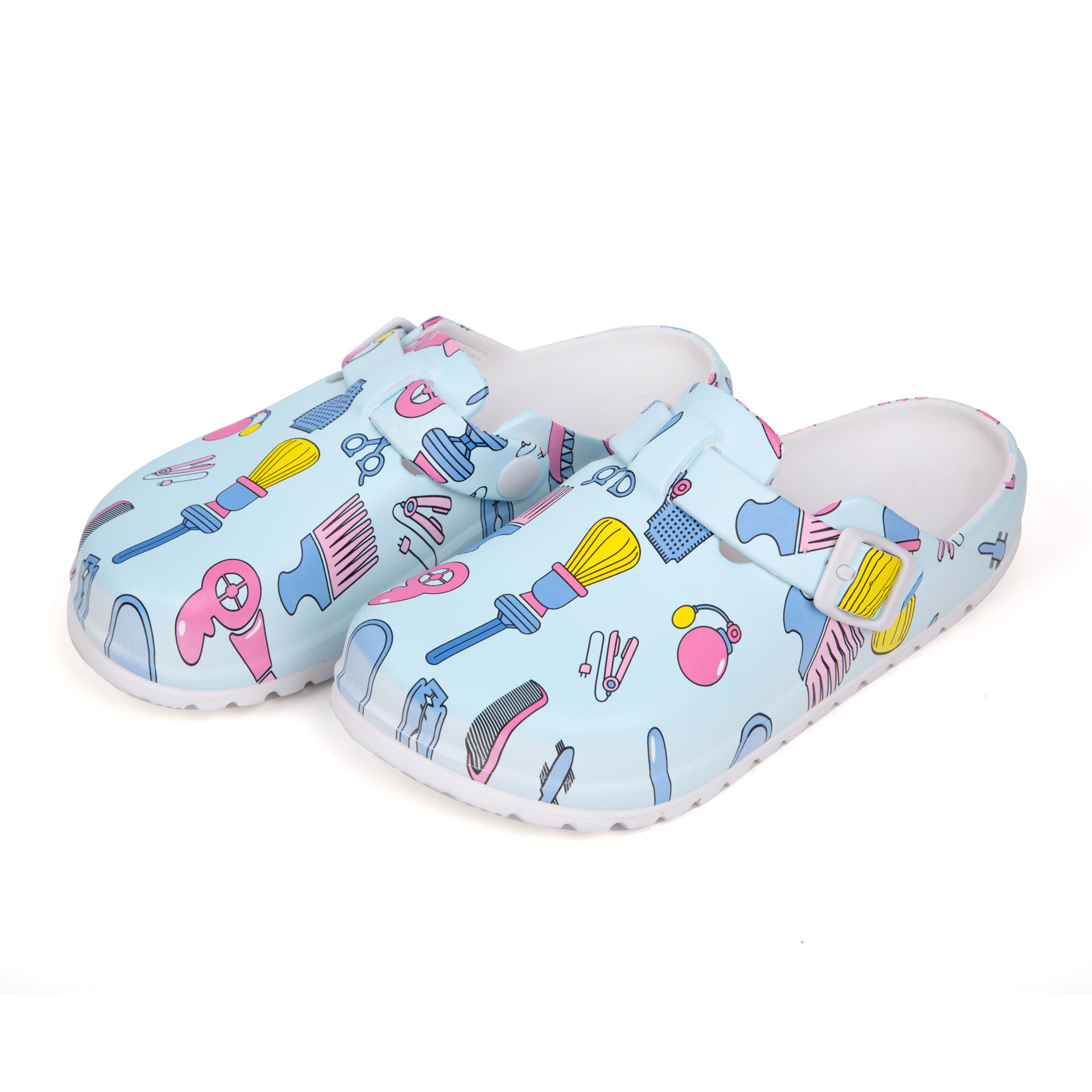 Hot Sale new fashion beautiful printing ladies nurse clog shoes cheap gardening clogs for women