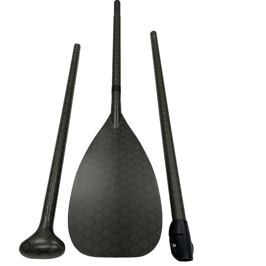 Customized Logo Adjustable 3-Piece 3 K Carbon Fiber Paddle board SUP Paddles