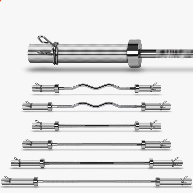 Barbell straight curved bar big small hole barbell 1.2 meters 1.5 meters 1.8 meters weight plate barbell