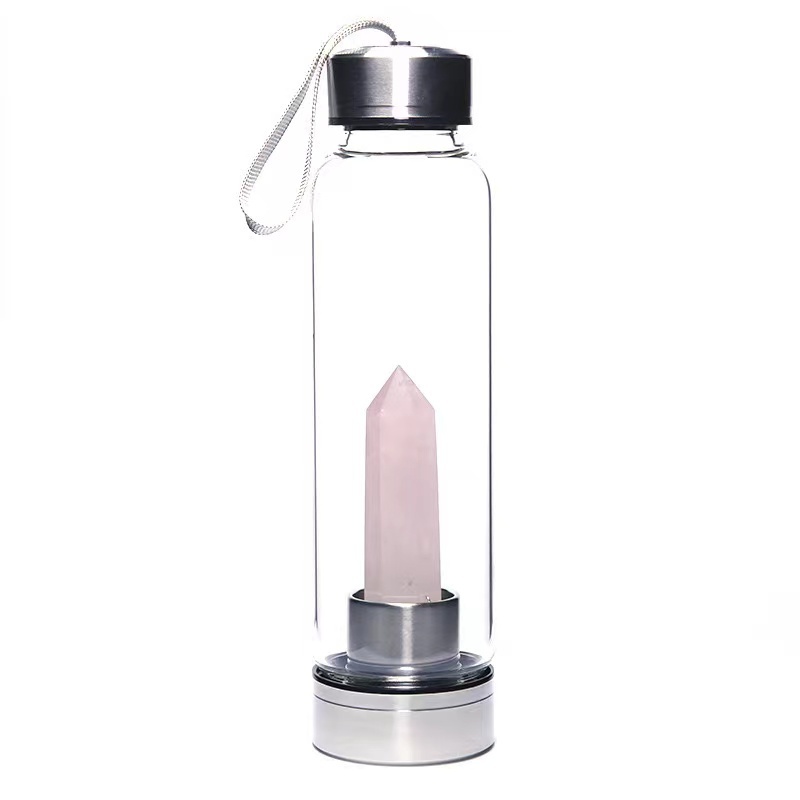 Wholesale Natural stone crystal gemstone crystal craft crystals tower point bottle glass cup for healing gift