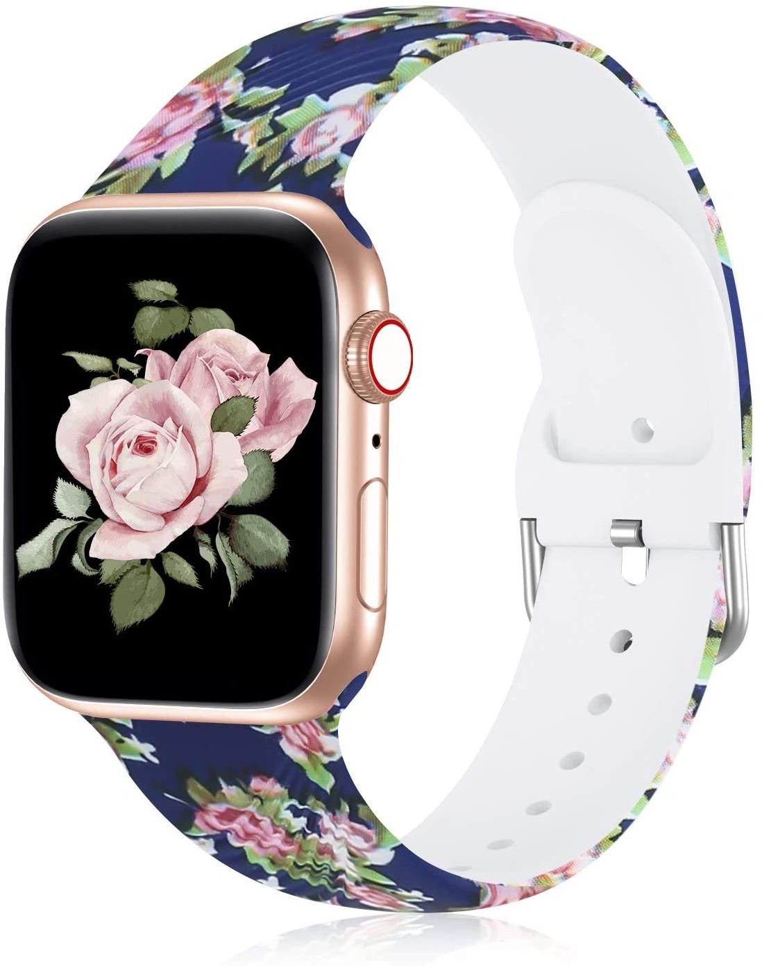 Custom solo silicone pattern printed strap for iwatch series apple watch band rubber watch straps