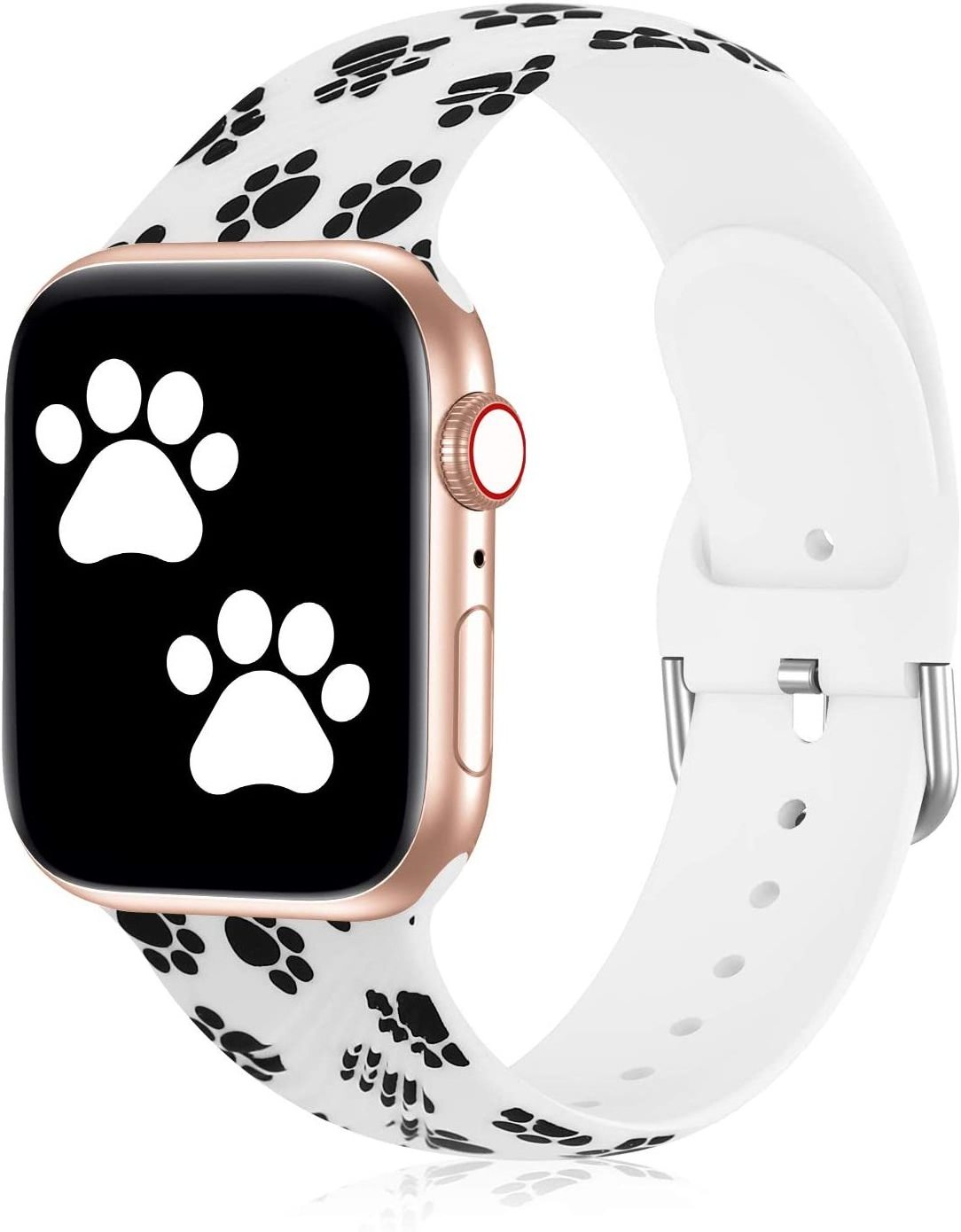 Custom solo silicone pattern printed strap for iwatch series apple watch band rubber watch straps