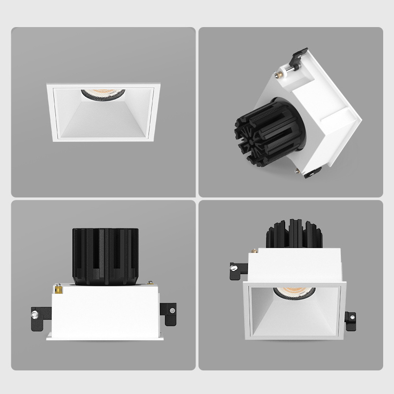 XRZLux 15W Waterproof ETL COB Downlight Recessed LED Ceiling Spot Lights IP44 Kitchen Bathroom Square LED Spotlights