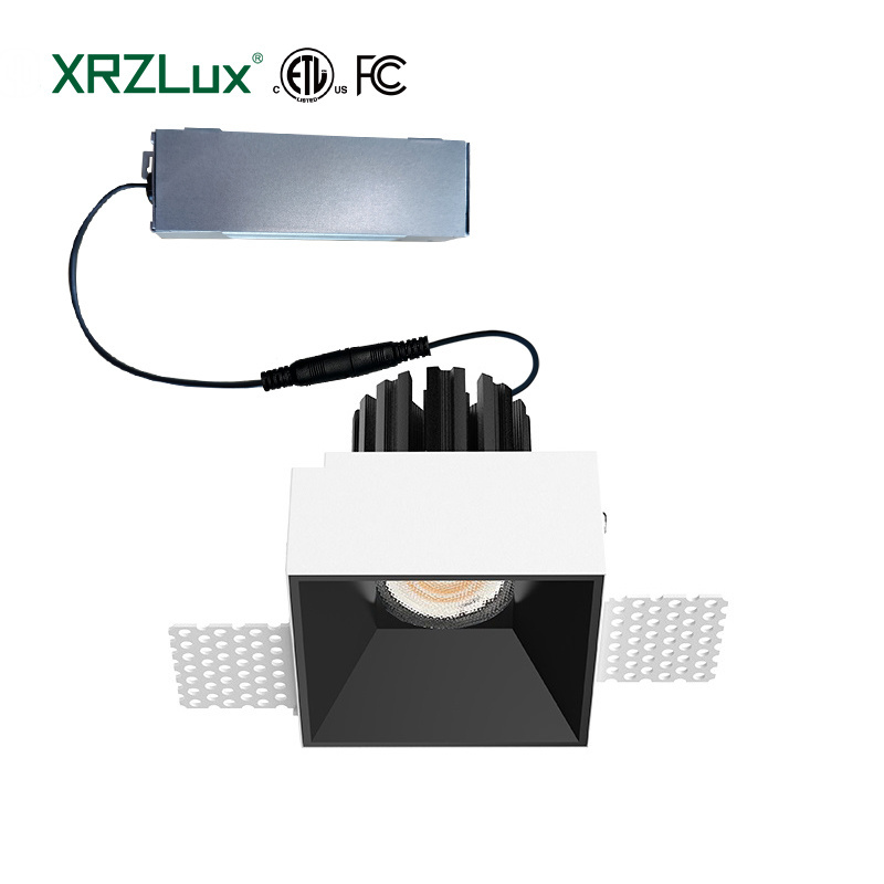 XRZLux 15W Waterproof ETL COB Downlight Recessed LED Ceiling Spot Lights IP44 Kitchen Bathroom Square LED Spotlights