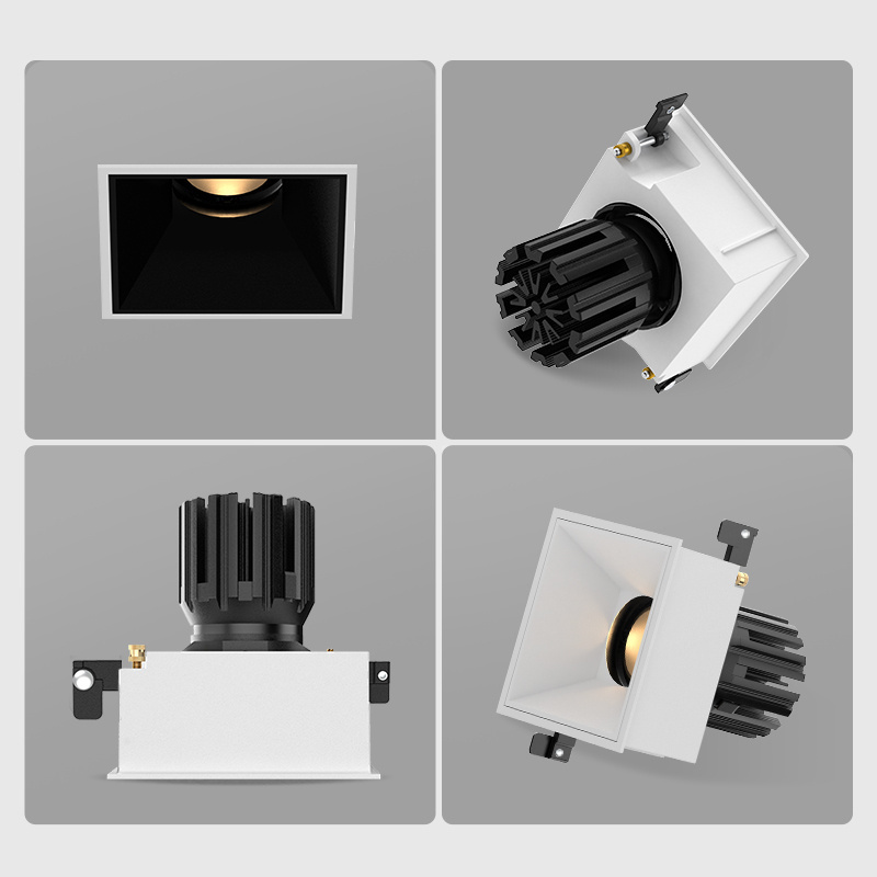 XRZLux ETL LED Square COB Downlight 15W*2 Double Heads Anti-glare Recessed LED Downlight Adjustable Ceiling Spotlight