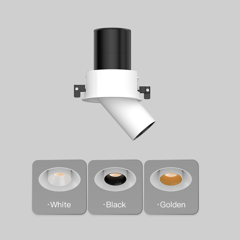 XRZLux Adjustable Angle ETL LED Spotlights 10W Recessed Stretchable Spotlight Embedded LED Wall Washer COB Downlight