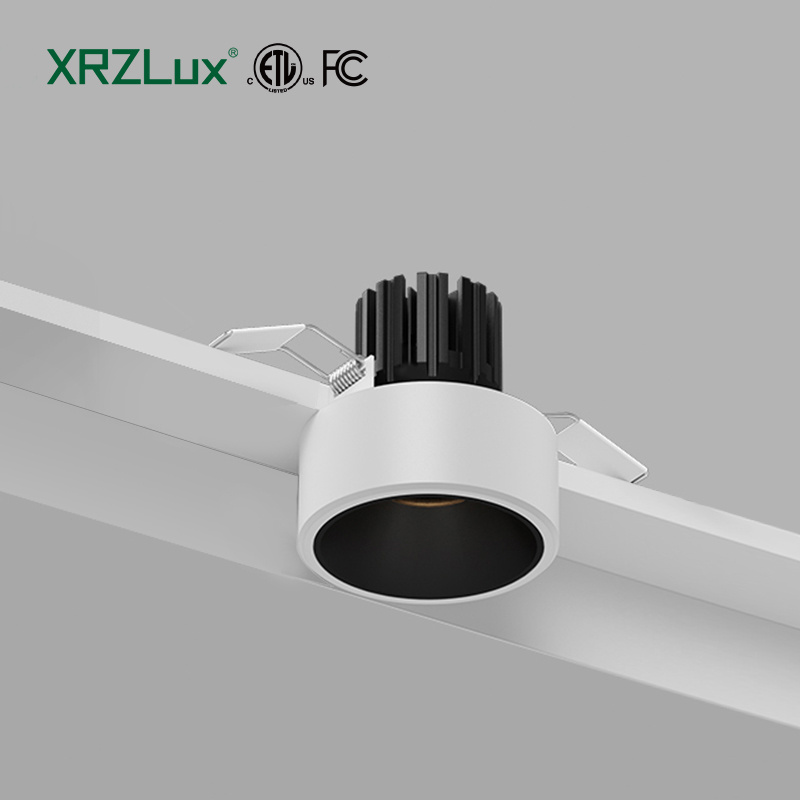 XRZLux High CRI Ceiling Lighting 75mm Cutout 15W Anti-glare Adjustable ETL LED Spotlight Semi-recessed Round COB LED Downlight