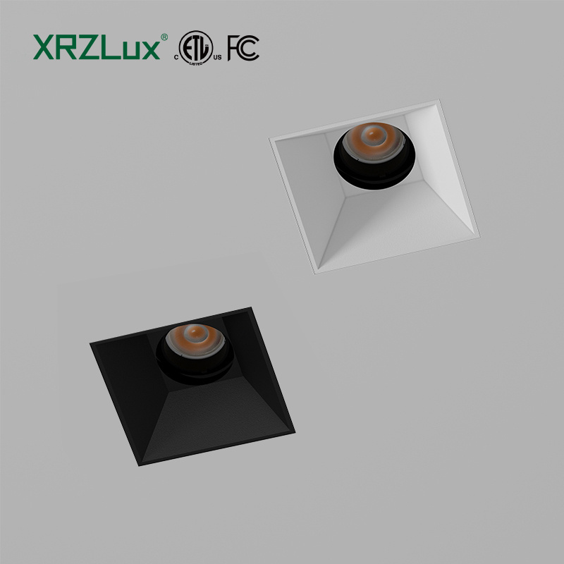 XRZLux Modern Trimless COB Downlight Adjustable Square Recessed LED Spotlight Aluminum 8W 10W 15W Embedded Indoor Ceiling Lights