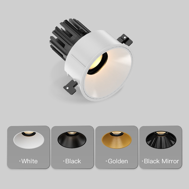 XRZLux 15W Dimmable CCT Change Led Smart Recessed Downlight Anti Glare ETL LED Ceiling Dimmable Spotlight Hotel COB Spot Light