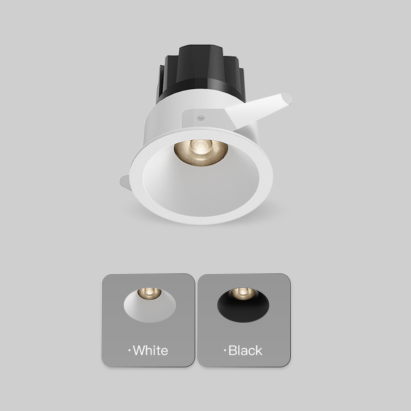 XRZLux Deep Anti-Glare LED COB Downlight Cut-out 55mm 8W 10W Recessed LED Downlight Aluminum Ceiling Spotlight Indoor Lighting