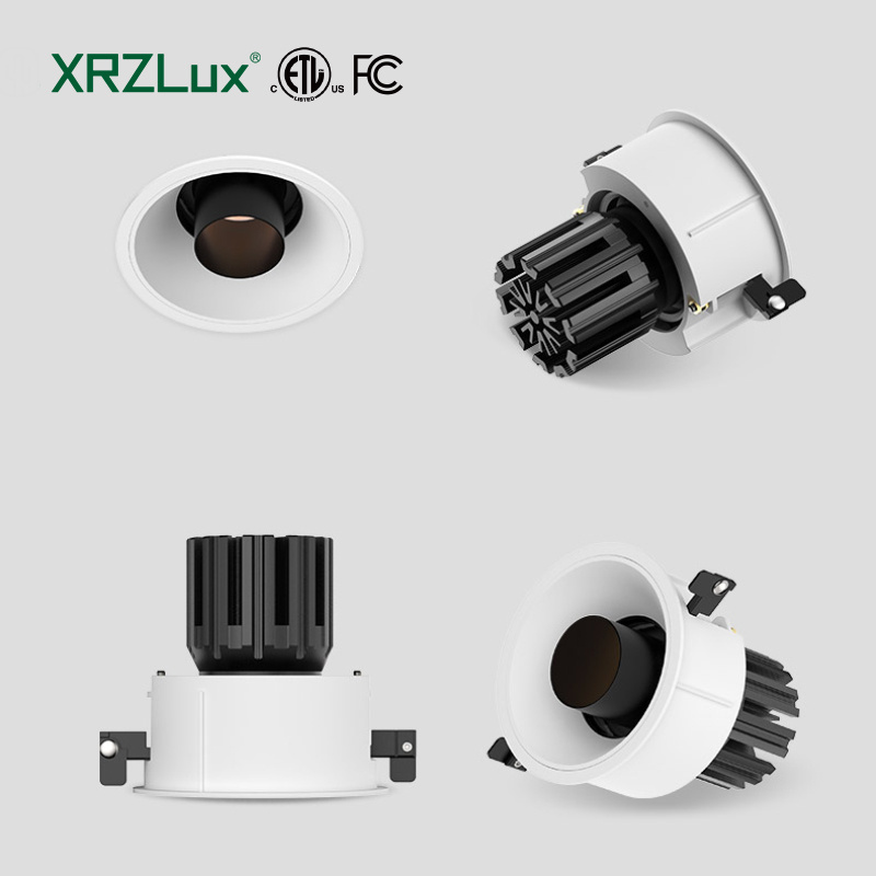 XRZLux High Lumen 15W COB LED Downlight Aluminum LED Recessed Spotlight Anti-glare CRI97 Adjustable Downlight For Home Lighting